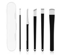 5 Pièces Kits de Couteaux de Pédicure Professionnels, Couteau de Pédicure Couteau Racle Pied en Acier Kit Cors au Pied, Lame Pieds Pédicure pour Callosités aux Pieds