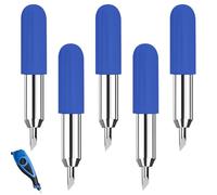 5 Pièces Lames de Coupe pour Cricut Joy, 60° Lame de Remplacement Métal Lames de Rechange avec Couvercle, Lames à Découper de Remplacement pour Traceur de Découpe Accessoires (Bleu)