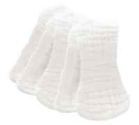 5 Pièces Lange en Coton Lavable et Réutilisable pour -né, Blanc | Tissu Doux, Garde les Surfaces Sèches et Propres, pour Soins, Entraînement au Pot et Lit