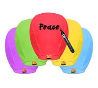 5 pièces Lanterne Volante Chinoise 100% biodégradable Papier Multi-Couleur, lampion Volant, idéal pour Vos événements Mariage fêtes Nouvel an, Respectueux de l'environnement