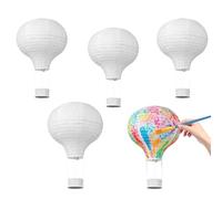 5 Pièces Lanternes en Papier, 20cm Suspension Boule Papier Lanterne Papiers Blanc Abat Jour Papiers pour Anniversaire Mariage Fête Jardin Décoration