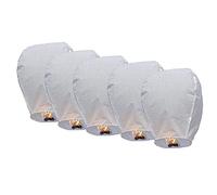 5 pièces Lanternes Volantes de Ciel Chinois Blanc en Papier à Copier 55 * 95cm (Blanc)