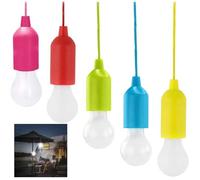 5 pièces LED cordon de traction ampoule suspendue ampoule à piles portable lampe suspendue pour camping jardins barbecues festivals