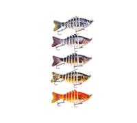 5 Pièces Leurre de Pêche Réaliste de Poisson 10cm 16g Plastique | Appât Segmenté, Surface Métallique Réfléchissante, Style Assorti, pour Pêche en Mer et Passionnés Style Aléatoire