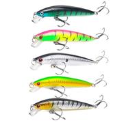 5 Pièces Leurres de Pêche Brochet 3D,Leurre Peche Carnassier, Artificiels en Plastique,Swimbaits Réalistes pour Truite, Perche, Brochet, Sandre