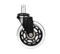 5 pièces/lot 2.5 pouces/3 pouces M10/M11 circlip noir Transparent roue bâton Pu roulette silencieuse chaise de bureau universelle(2.5 Inch-11mm)