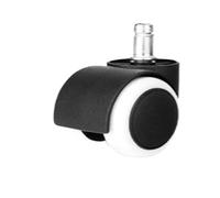 5 pièces/lot 2 pouces circlip 11mm/filetage 10mm roue pivotante chaise de bureau roulette clip ressort PU meubles(Circlip-White)