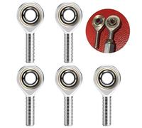 5 Pièces M6 Roulement à Rotule Universelle,M6*1.0 mm Filetage Mâle à Droite,Autolubrifiant Performance Embout Roulement à Rotule pour Accessoires Machine et Véhicules à Moteur