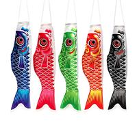 5 PIÈCES Manche À Air Carpe Streamer Poisson Cerf- Volant Drapeau Koinobori Maison en Plein Air Suspendus Décoration pour Sushi Bar Accueil Jardin Cour Décor