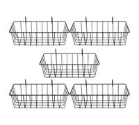 5 Pièces Mangeoire à Foin, Support Métallique Noir sans Bavures | Surface Lisse, Limite les Débris au Sol, pour Cages à Barreaux, Petits Animaux et Pensionnaires