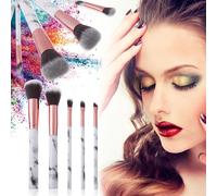 5 Pieces Marbre Texture Pinceau De Maquillage Pour Fard À Paupieres Blush Poudre Fond De Teint Pinceaux De Maquillage Ensemble Professionnel Maquiagem