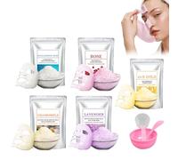 5 Pièces Masque En Gel Nourrissant Et Apaisant, Kit De Masque Gélifié Avec Bol De Mélange, Poudre Pour Masque Visage Professionnel, Pour Hydrater Et Illuminer La Peau - 5 Saveurs (B)