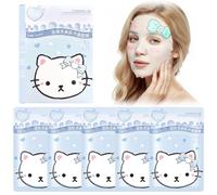 5 Pièces Masque Visage avec Motifs de dessins animés, Masque Hydratant Visage, cadeaux pour adolescentes et femmes, Convient à Tous les Types de Peau, cadeaux pour adolescentes et femmes (Bleu)
