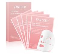 5 Pièces masque visage, Masque Collagene Visage, Resserre les Pores et Hydrate en Profondeur, masque visage femme, apaisant, hydratant, nourrissant Acide Hyaluronique