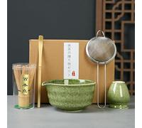 5 Pièces Matcha Kit, Ensemble à Matcha, Kit à Matcha, Avec Cuillere Matcha, Bol Matcha Bec Verseur, Fouet a Matcha, Support de Fouet à Matcha, Tamis à Matcha, pour La Cérémonie Du Thé Matcha (D)