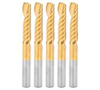 5 pièces mèches de routeur en spirale en acier rapide, ensemble de fraises en bout CNC, fraise avec placage, 6 X 28 X 60 mm pour aluminium, laiton, cuivre, mèche de routeur CNC