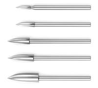 5 Pièces Mèches de Sculpture sur Bois pour Dremel, Outils de Gravure sur Bois en Acier Rapide (HSS) Tige 1/8" pour Bricolage, Ponçage, Perçage sur Outils Rotatifs