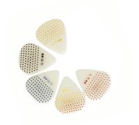 5 pièces Médiators de guitare fluorescents à poignée texturée 6 heures de lueur ABS Texture professionnelle Convient répétitions de spectacles en direct Médiators de guitare lumineux Glow in Dark