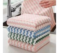 5 pièces microfibre épais torchon de cuisine torchon ménage cuisine chiffons Gadget antiadhésif huile Table nettoyage essuyer chiffon tampon à récurer ( Color : 5 pcs Random Color , Size : 30x30cm )