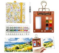 5 Pièces Mini Aquarelle de Voyage, 8 Grids Mini Palette Aquarelle Palette D'Aquarelle Portable Mini Palette Aquarelle de Voyage Portable Skizzenbook Palette Set pour Peintres Artistes et étudiant
