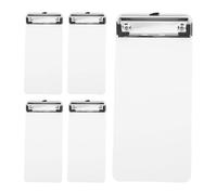 5 Pièces Mini Clipboard Blanc en Plastique avec Clip Métal