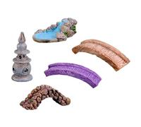 5 Pièces Mini Ornement de Jardin en Résine, Pont Rétro pour Balcon | Décor Paysager Unique, Petite Taille Facile à Transporter, Usage Jardin et Balcon, Solide