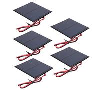 5 Pièces Mini Panneau Solaire,6V 0.88W Silicium Polycristallines Micro Cellules Solaires Module,Portable Plaque Époxy Solaire Avec Câble de 30 cm Pour Caravane Car Bateau Maison Jardin Camper