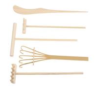5 Pièces Mini Râteau à Sable Zen en Bambou pour Dessin Artistique | Décor Miniature, Usage Éducatif, pour Contemplation Zen et Art du Sable, Couleur Khaki