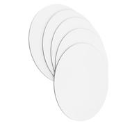5 Pièces Mini Toile Ronde Blanche en Coton, 9,84 Pouces | Surface Lisse, Format Compact, pour Projets Scolaires, Ateliers Créatifs, Marqueurs, Stylos et Aquarelle