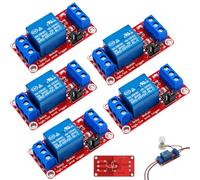 5 Pièces Module Relais 5V 1 Canal avec Optocoupleur pour Arduino Domotique | Compatible ARM PIC AVR Raspberry | Charge 10A 250V-AC 30V-DC | Isolation Optocoupleur SMD | Déclenchement Haut/Bas | Voyants
