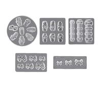5 Pièces Moule en Silicone pour Décoration D’ongles, Nœud 3d DIY | Réutilisable et Facile à Nettoyer, Outil Pratique pour Manucure Créative, Usage Sûr, pour Loisirs DIY