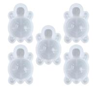 5 Pièces Moule en Silicone Tortue Mignonne, Mini 3d Blanc | Créations de Bureau et Déco Maison, Format Compact, Réutilisable, Adapté aux Boucles D'oreilles et Cire