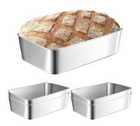 5 Pièces Moules à Pain en Acier Inoxydable, Moule à Cake, Moules Rectangulaire Antiadhésif pour Gateaux Pâtisserie Cuisson Bricolage Pâtisserie Gâteau Pain Cuisson - 22 x 15 x 6 cm
