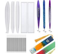 5 Pièces Moules De Résine De Silicone Pour Stylo À Bille - Kit De Bricolage Avec 3 Stylos Et 25 Recharges Pour La Décoration