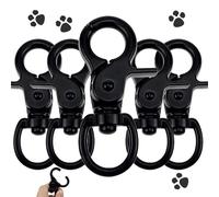 5 Pièces Mousqueton à Oeil Pivotant, Crochets Avec Emerillon, Métal Pivotant Keychain, Fermoirs Mousquetons Pivotants, pour Porte-clés, Laisses de Chien, Camping, Artisanat Ou Décorations