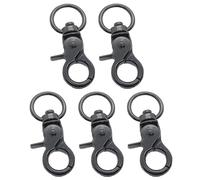 5 Pièces Mousqueton à Oeil Pivotant, Porte-Clés Rotatif Crochet, Métal Pivotant Keychain, Fermoirs Mousquetons Pivotants, Mousquetons Ciseaux, Pour Porte-clés, Laisses De Chien, Décorations (noir)