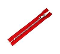 5 pièces, n° 3, fermeture éclair métallique de 15 à 30 cm, fermeture fermée, convient aux sacs, poches et sacs fourre-tout.Rouge,30 cm