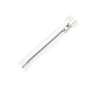 5 pièces, n° 3, fermeture éclair métallique de 15 à 30 cm, fermeture fermée, convient aux sacs, poches et sacs fourre-tout.Blanc,25 cm