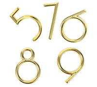 5 Pièces Numéros de Maison 3d Autocollants Dorés, Faciles à Lire | ABS Brillant, Forme Créative Moderne, pour Porte ou Boîte aux Lettres, Style Élégant et Reconnaissable
