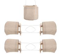 5 Pièces Organisateur Mural Suspendu en Coton et Lin, Multi-compartiments | Compartiments Combinables, Sangle Renforcée, Couture Discrète, Profil Plat, pour Clés et Papeterie dans Salles de Bain