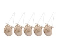 5 Pièces Organiseur Mural à Compartiments, Rangement Suspendu multipoche | Fixation Murale Stable, Profil Plat Peu Encombrant, Pochettes Modulaires pour Clés et Télécommandes, Beige Minimaliste