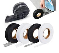 5 Pièces Ourlet Thermocollant Bande Thermocollante Ourlet (Noir Et Blanc) Pratique Et Rapide Largeur 1 cm 2 cm 2,5 cm Convient Pour Les Rideaux De Vêtements Et Divers Tissus Robuste Et Durable
