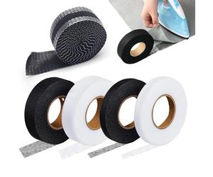 5 Pièces Ourlet Thermocollant Bande Thermocollante Ourlet (Noir Et Blanc) Pratique Et Rapide Largeur 1 cm 2 cm 2,5 cm Convient Pour Les Rideaux De Vêtements Et Divers Tissus Robuste Et Durable