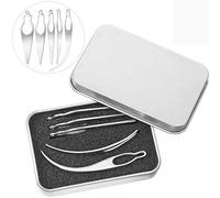 5 Pièces Outil de Dreadlocks Artisanat Dreadlocks Extensions de Cheveux Aiguille de Crochet de Cheveux Outil de Cheveux Crochet Tissage avec 1 Boite Cadeau en Métal Argent pour Locs Différents(Argent)