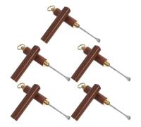 5 Pièces Outil D'extraction de Cérumen en Cuivre, Tête Compacte | Bois et Cuivre, Étui de Rangement Inclus, Usage Portable, Conçu pour Garçon et Filles et Femmes