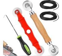 5 Pièces Outils Remplacement Enrouleur de Moustiquaire Fenetre avec 20m Corde Caoutchouc & Extracteur Crochet, Outils Pièce Rechange Installer Rouleau Roue pour Tulle Anti Moustiquaires Toile Fenetre