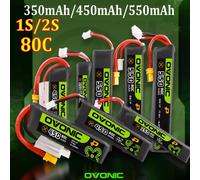 5 pièces OVONIC 1S 2S batterie Lipo 350mAh/450mAh/550mAh/650mAh batterie Lipo avec prise PH2.0/XT30 pour Drone de course RC FPV 5PCS 650mAh 1S 80C