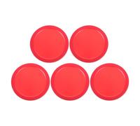 5 Pièces Palet de Hockey sur Air Rouge en Plastique | Compatible Tables de Jeu et Palettes, Usage Maison et Loisirs, Remplacement Facile, Large Compatibilité