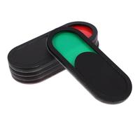 5 Pièces Panneau de Confidentialité Coulissant en Plastique Noir | Indicateur Manuel Simple, Usage Bureau et Sanitaires, Finition Noire Moderne, Lot Multipack