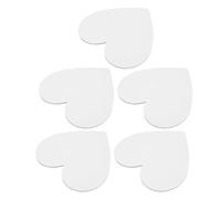 5 Pièces Panneau de Toile Cœur pour Peinture Acrylique | Toile Coton Blanche Prête à Peindre, pour Huile, Marqueurs, Activités Créatives et Décoration Maison
